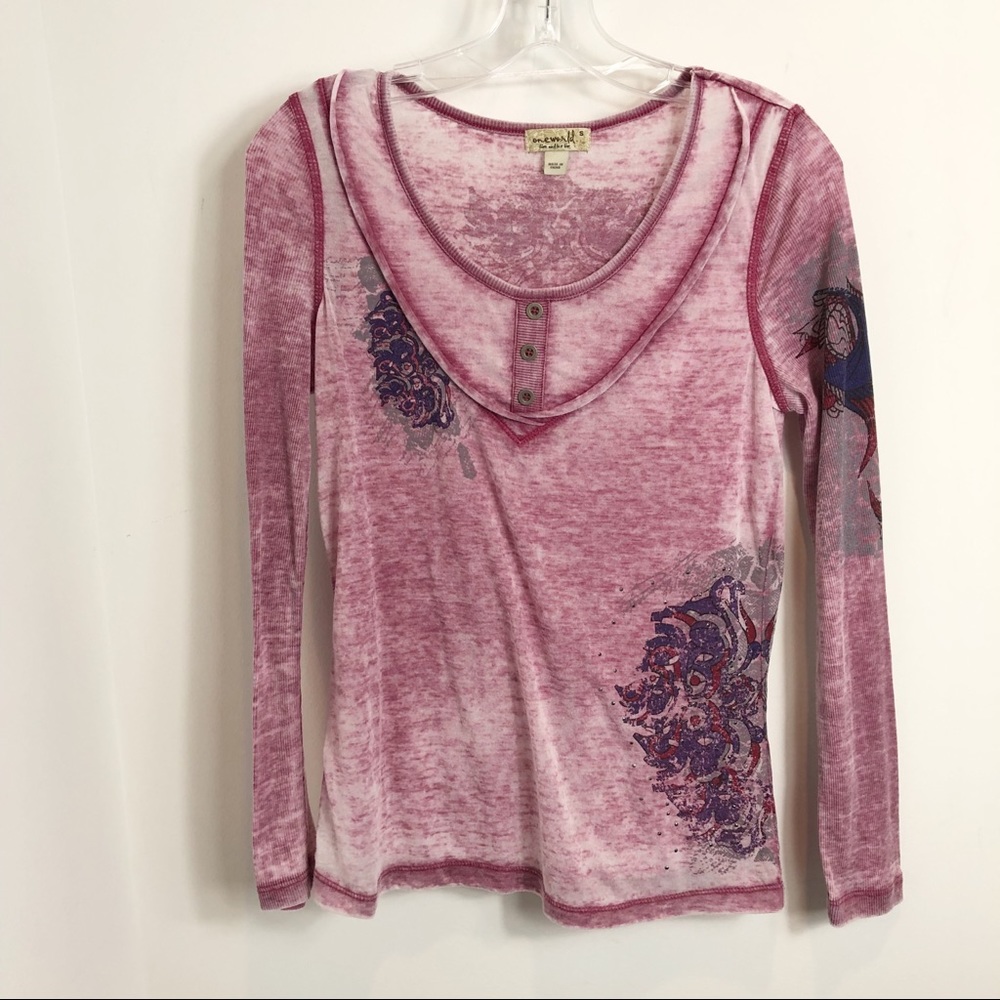 burnout T-shirt, purple, Small